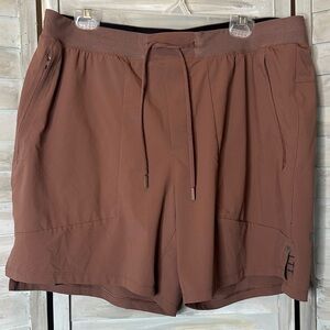 Lululemon Athletica Men’s License to Train Lined 7” Shorts Smoky Topaz brown XXL